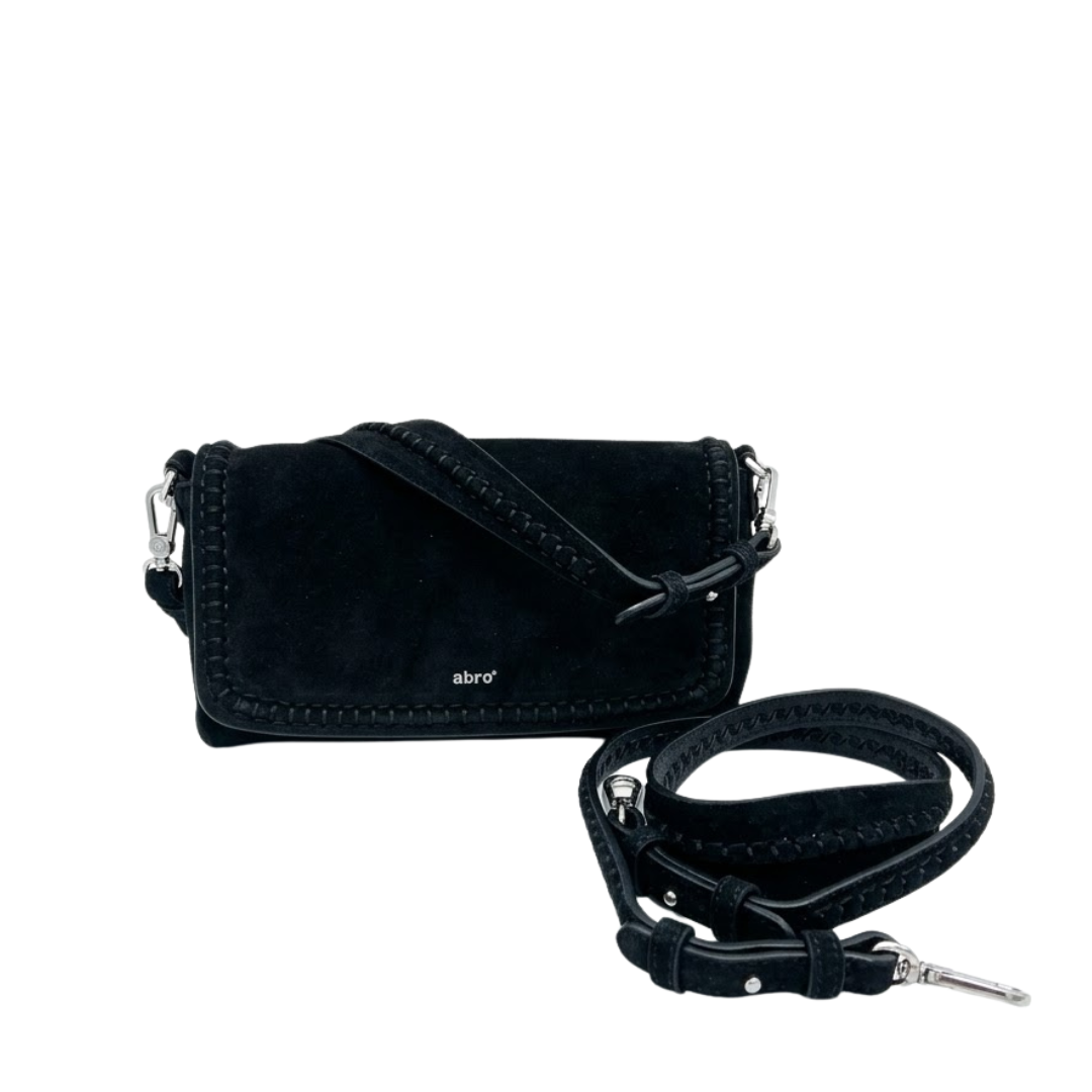 Signature small suede black bag