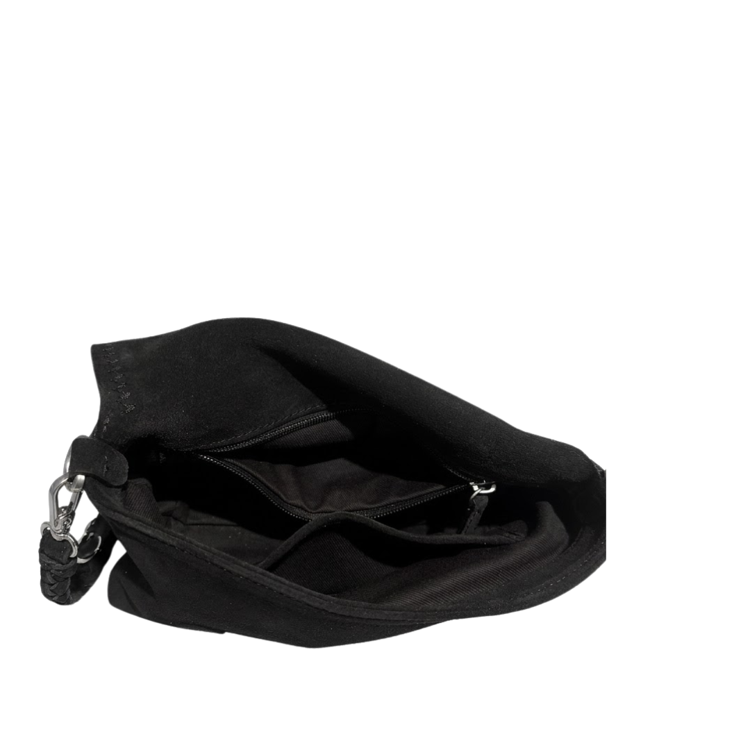 Signature small suede black bag