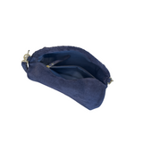 Mila Navy Woven Suede