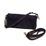 Mila Navy Woven Suede