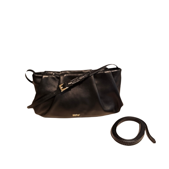 Dayla small black leather bag