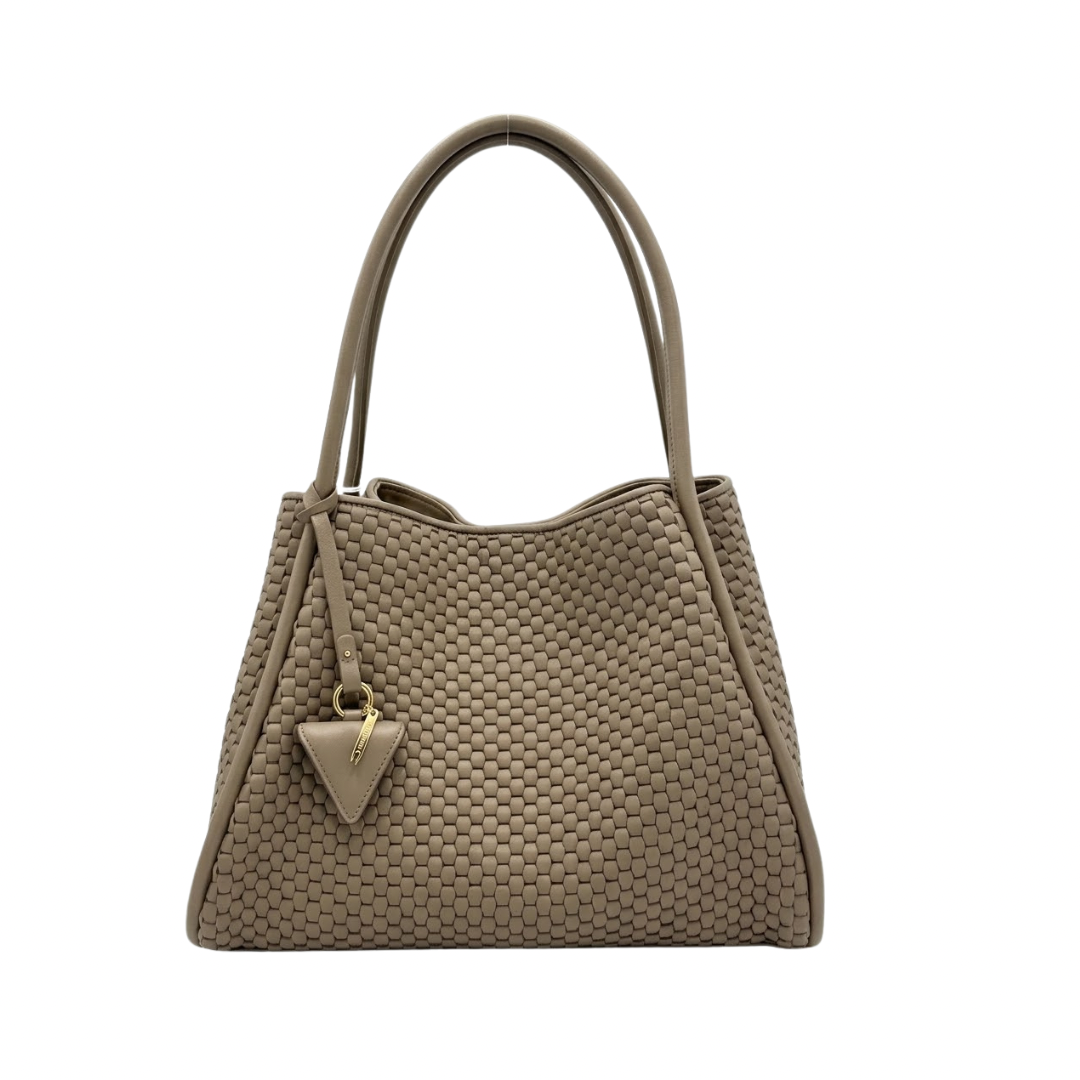 Taupe woven leather bag by Parise
