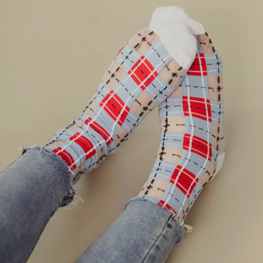 Tartan Sheer Blue & Red Size 3.5/7.5 Paperself
