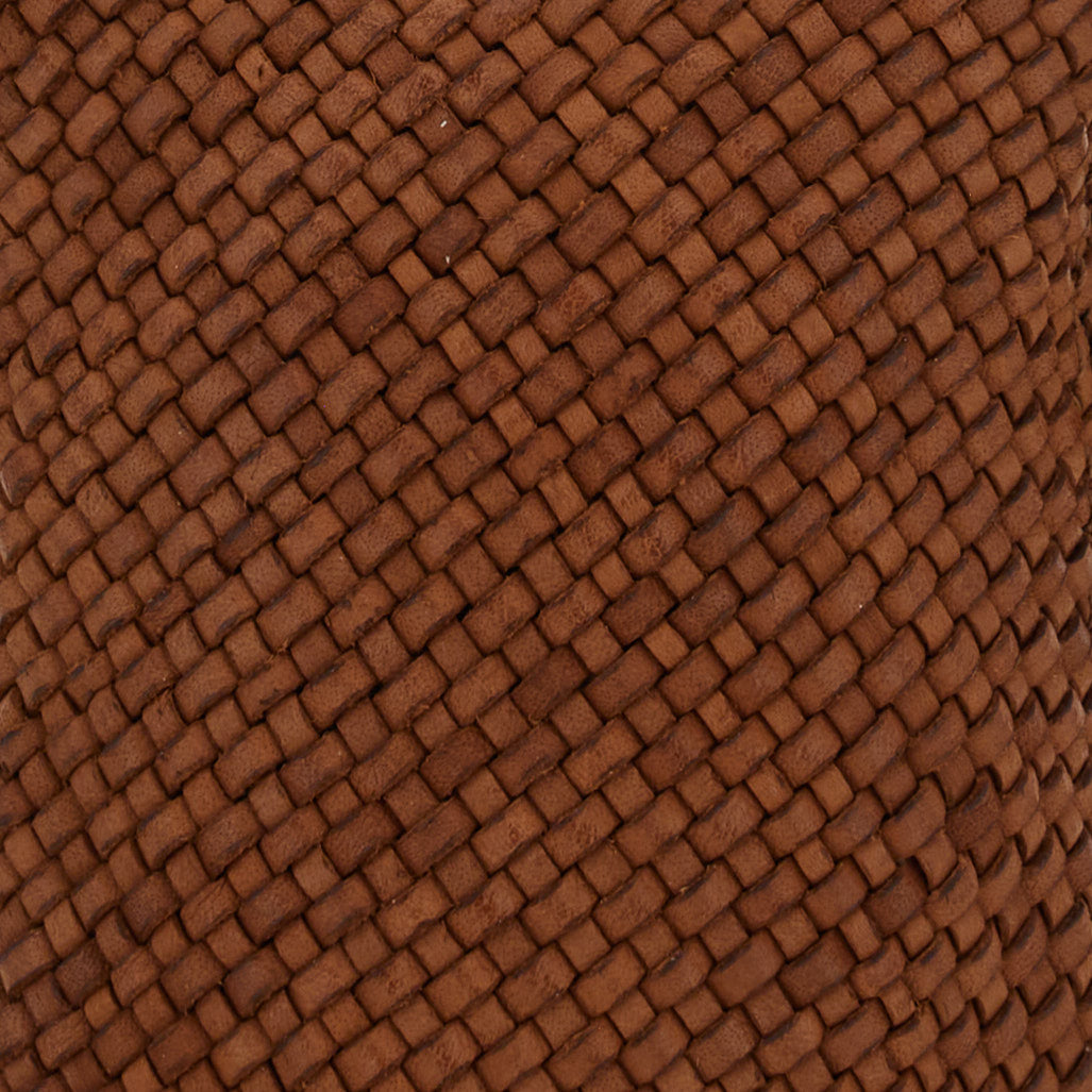 Virna woven leather phone case by Campomaggi