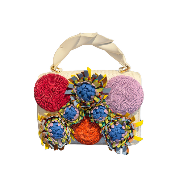 White flower handbag